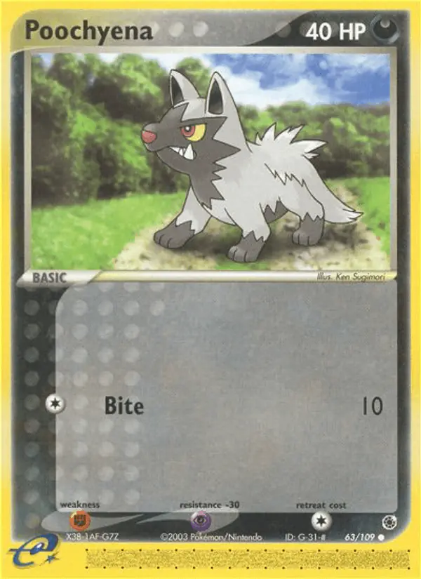 Carta Poochyena 63/109 de Ruby & Sapphire