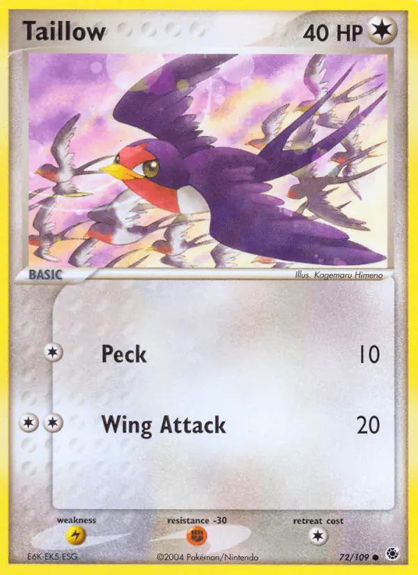 Carta Taillow 72/109 de Ruby & Sapphire