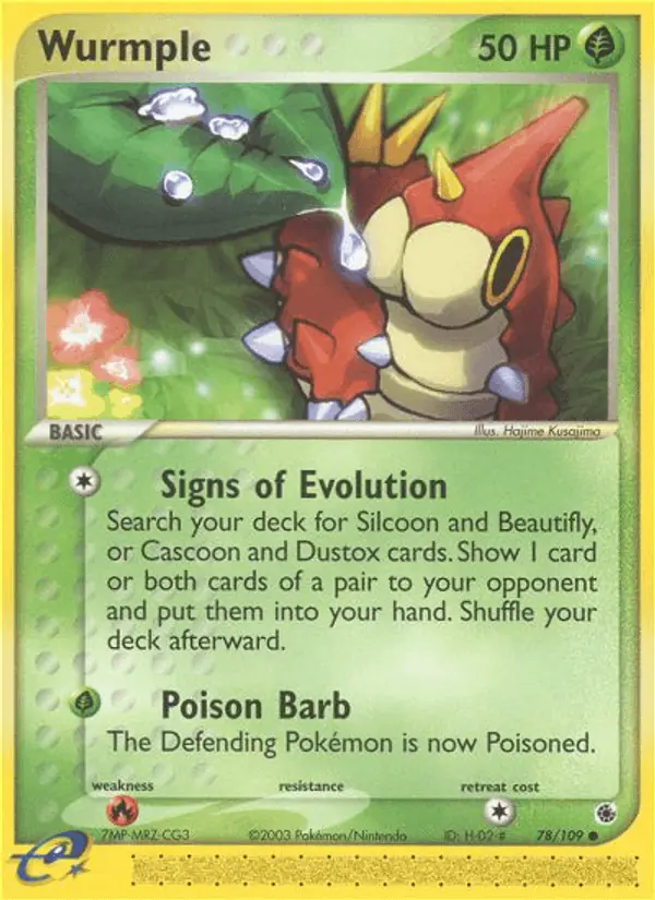 Carta Wurmple 78/109 de Ruby & Sapphire