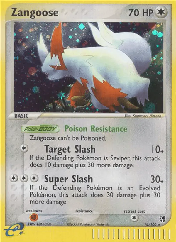 Carta Zangoose 14/100 de Sandstorm