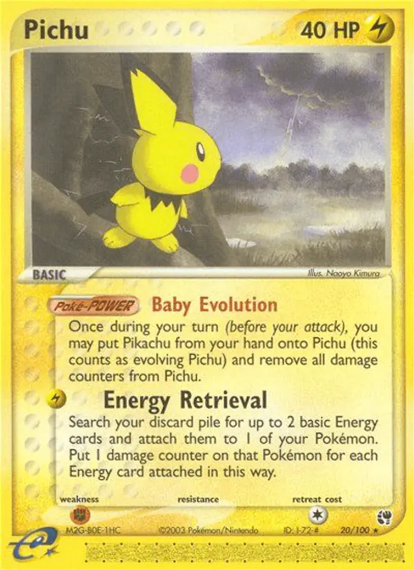 Carta Pichu 20/100 de Sandstorm