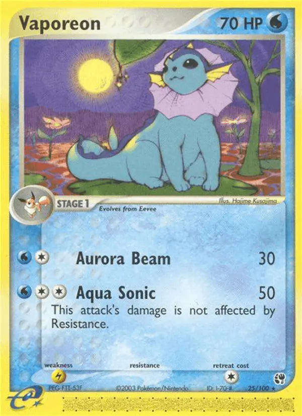 Carta Vaporeon 25/100 de Sandstorm