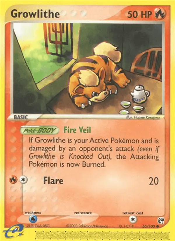 Carta Growlithe 65/100 de Sandstorm