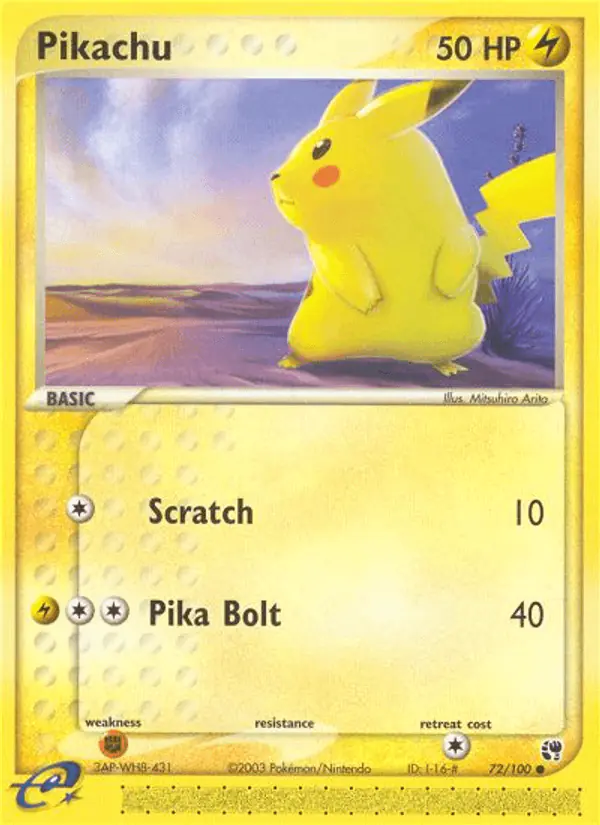 Carta Pikachu 72/100 de Sandstorm