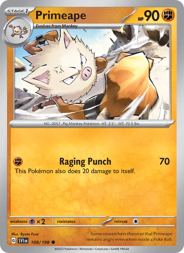 Carta Primeape 108/198 de Scarlet & Violet