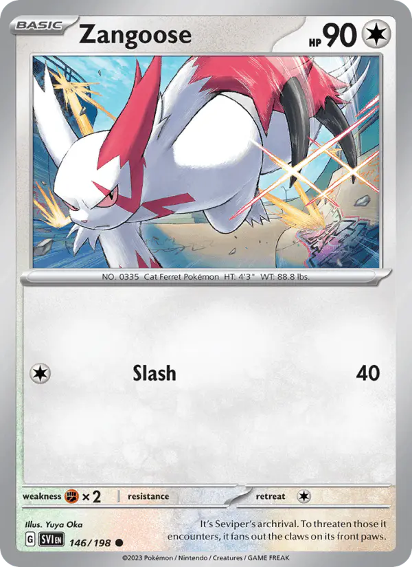 Carta Zangoose 146/198 de Scarlet & Violet