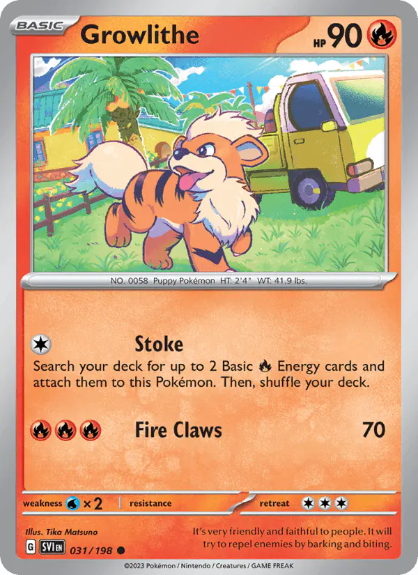 Carta Growlithe 031/198 de Scarlet & Violet