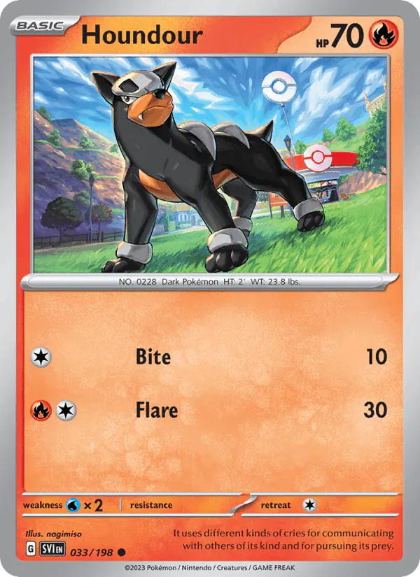 Carta Houndour 033/198 de Scarlet & Violet