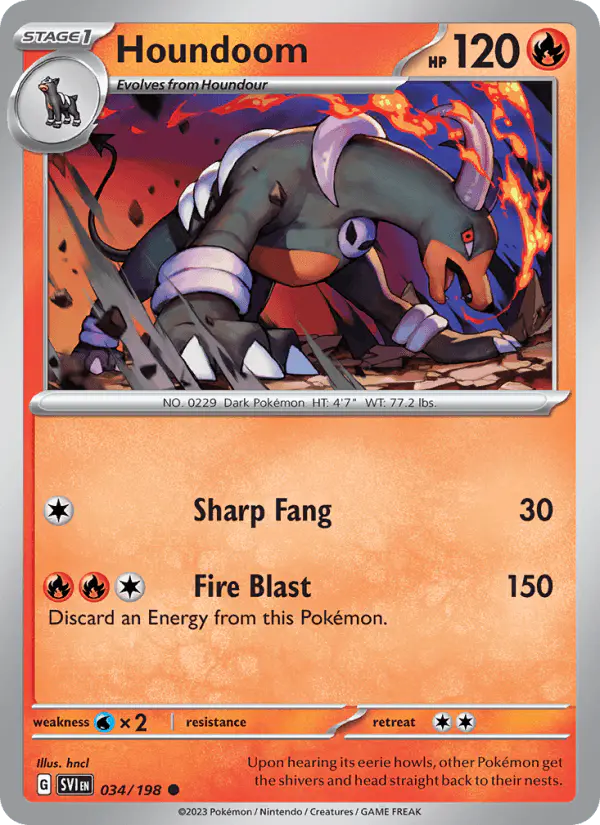 Carta Houndoom 034/198 de Scarlet & Violet