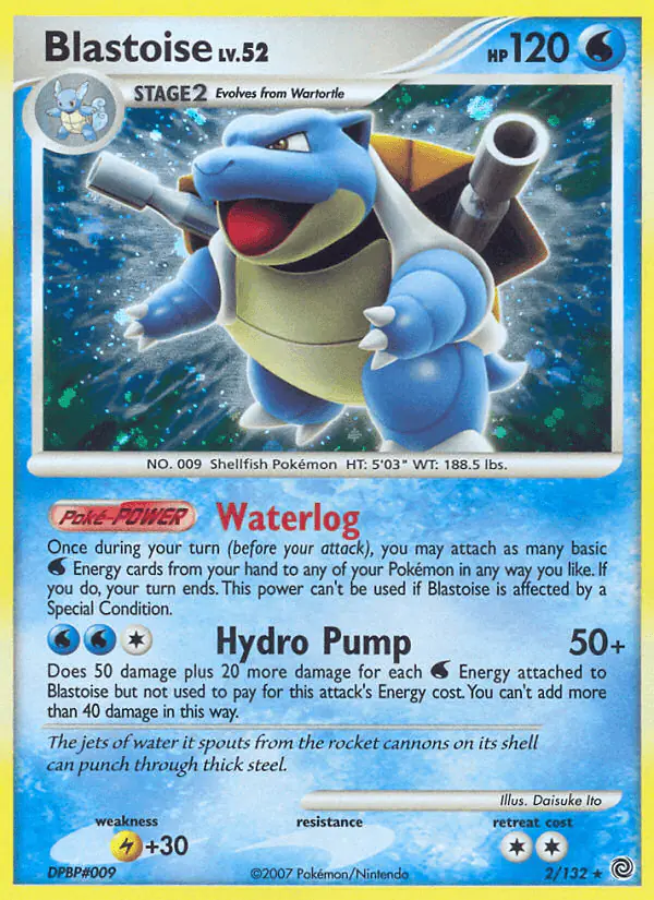 Carta Blastoise 2/132 de Secret Wonders