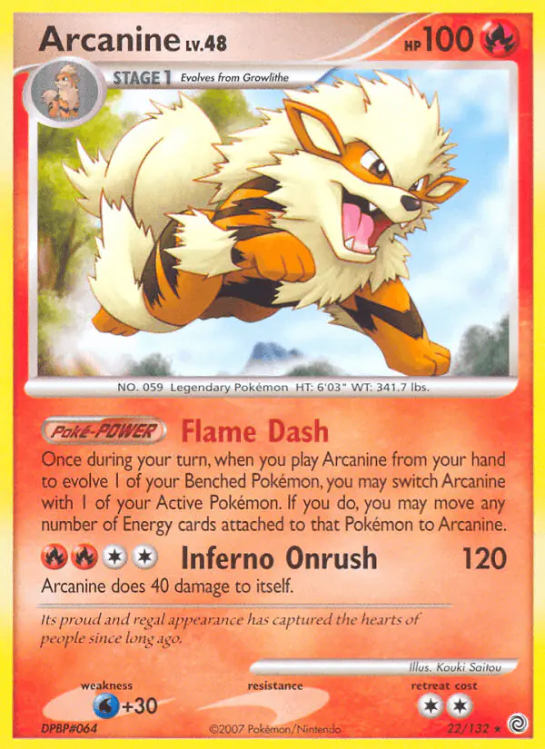 Carta Arcanine 22/132 de Secret Wonders