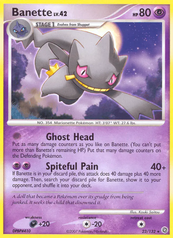 Carta Banette 23/132 de Secret Wonders