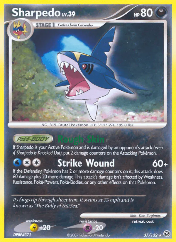 Carta Sharpedo 37/132 de Secret Wonders