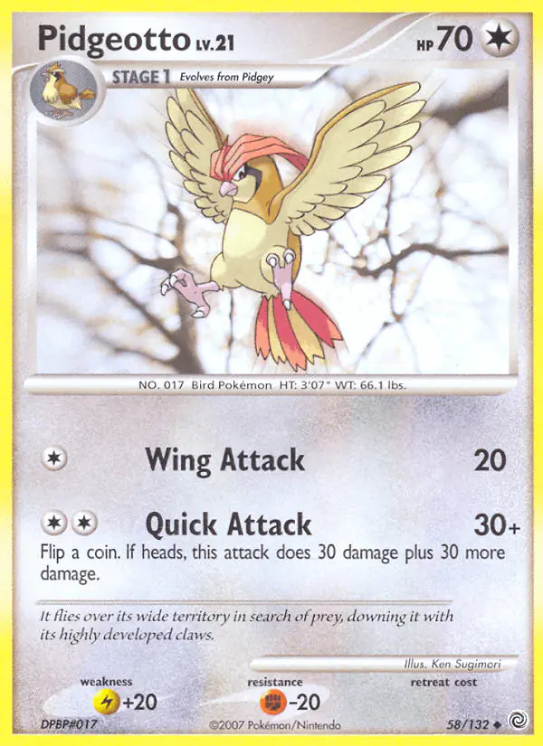 Carta Pidgeotto 58/132 de Secret Wonders