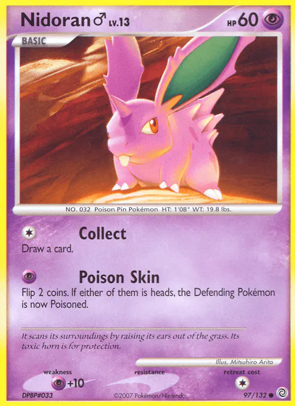 Carta Nidoran♂ 97/132 de Secret Wonders