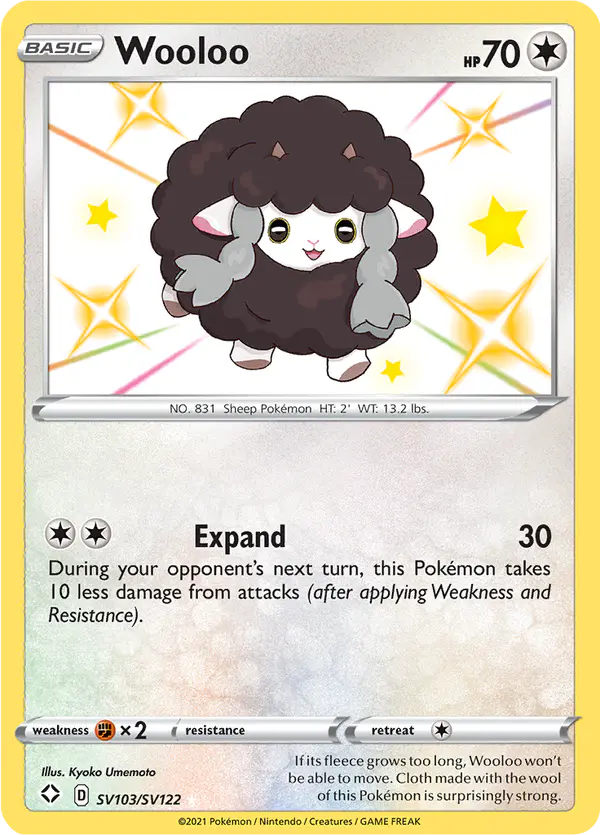 Carta Wooloo SV103 de Shining Fates Shiny Vault