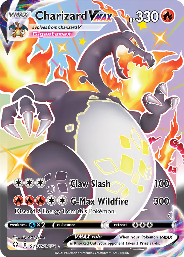 Carta Charizard VMAX SV107 de Shining Fates Shiny Vault