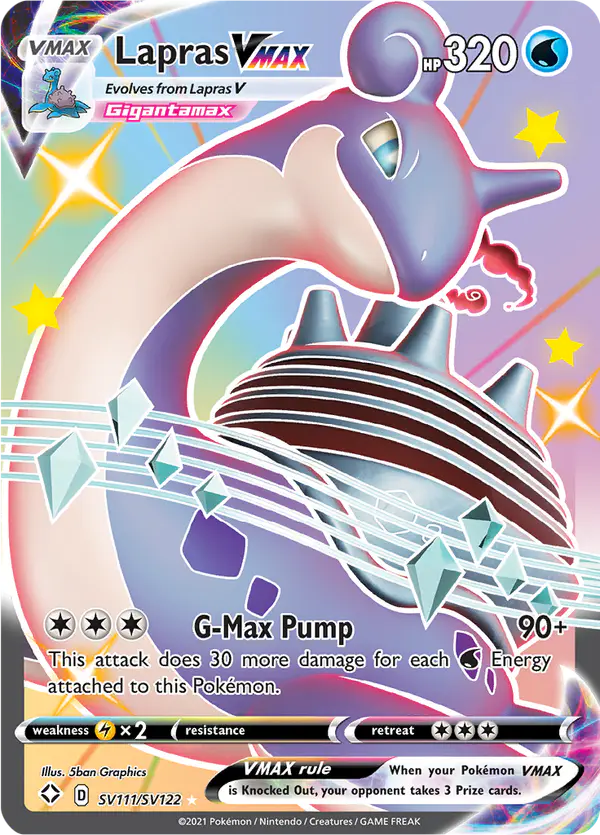 Carta Lapras VMAX SV111 de Shining Fates Shiny Vault