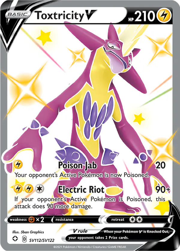 Carta Toxtricity V SV112 de Shining Fates Shiny Vault