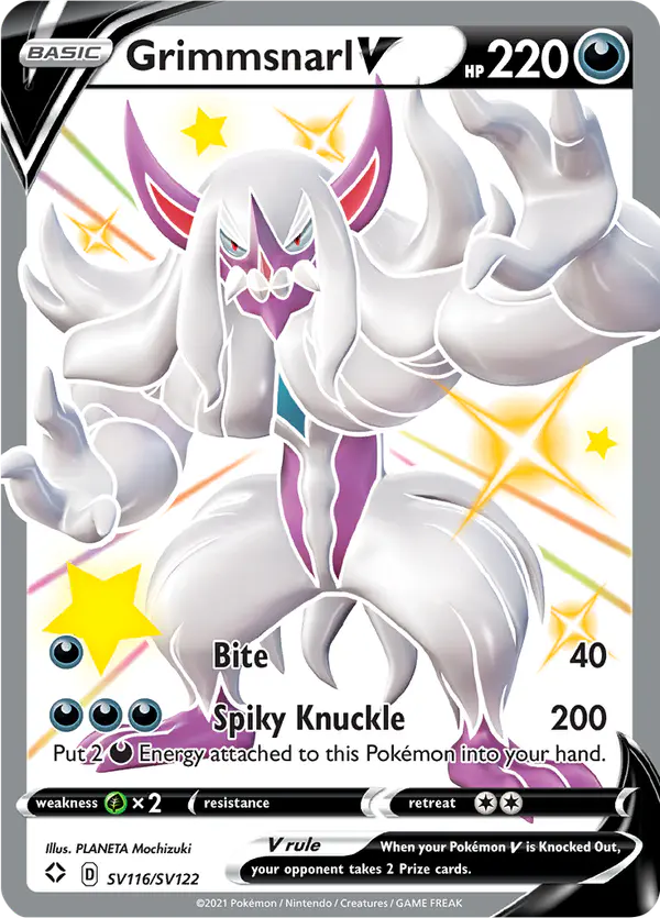 Carta Grimmsnarl V SV116 de Shining Fates Shiny Vault