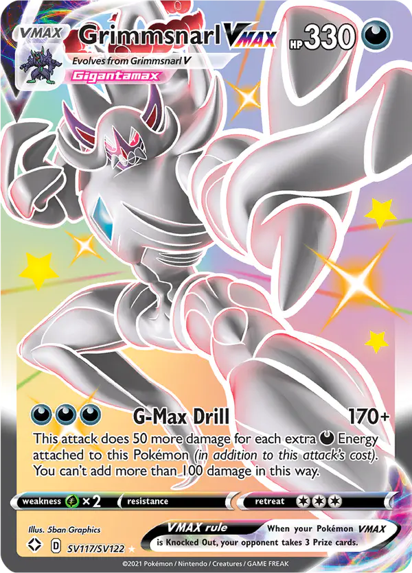 Carta Grimmsnarl VMAX SV117 de Shining Fates Shiny Vault