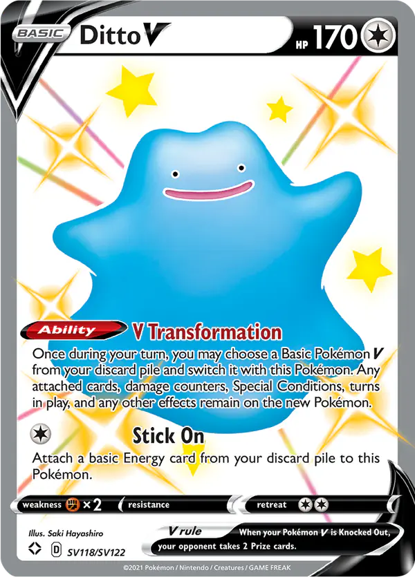 Carta Ditto V SV118 de Shining Fates Shiny Vault