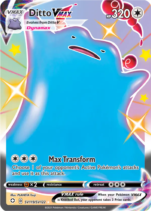 Carta Ditto VMAX SV119 de Shining Fates Shiny Vault