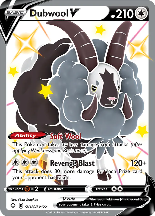 Carta Dubwool V SV120 de Shining Fates Shiny Vault