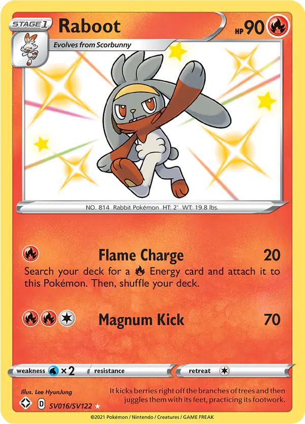 Carta Raboot SV016 de Shining Fates Shiny Vault