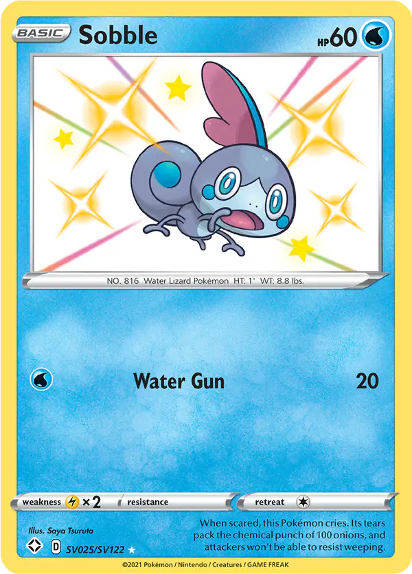 Carta Sobble SV025 de Shining Fates Shiny Vault