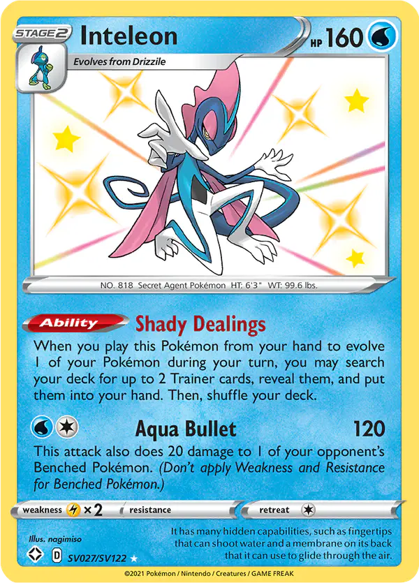 Carta Inteleon SV027 de Shining Fates Shiny Vault