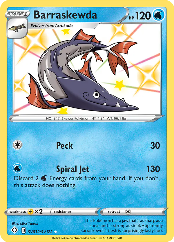 Carta Barraskewda SV032 de Shining Fates Shiny Vault
