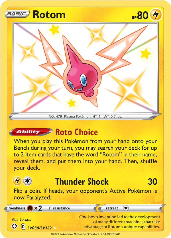 Carta Rotom SV038 de Shining Fates Shiny Vault