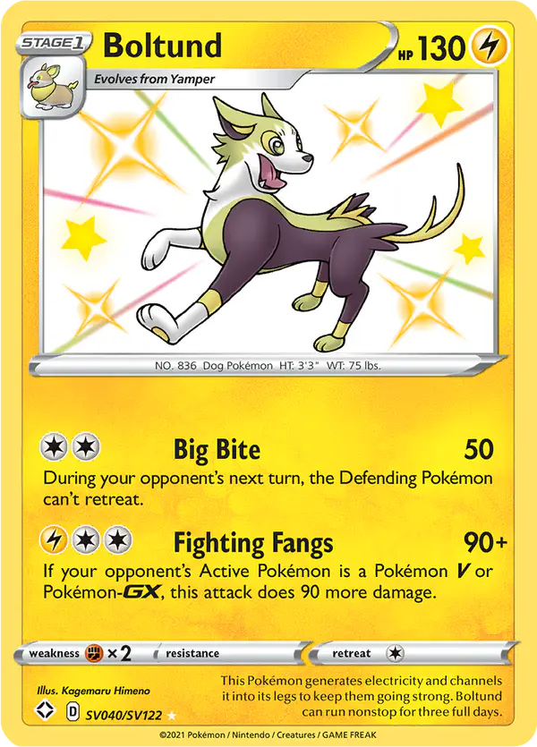 Carta Boltund SV040 de Shining Fates Shiny Vault