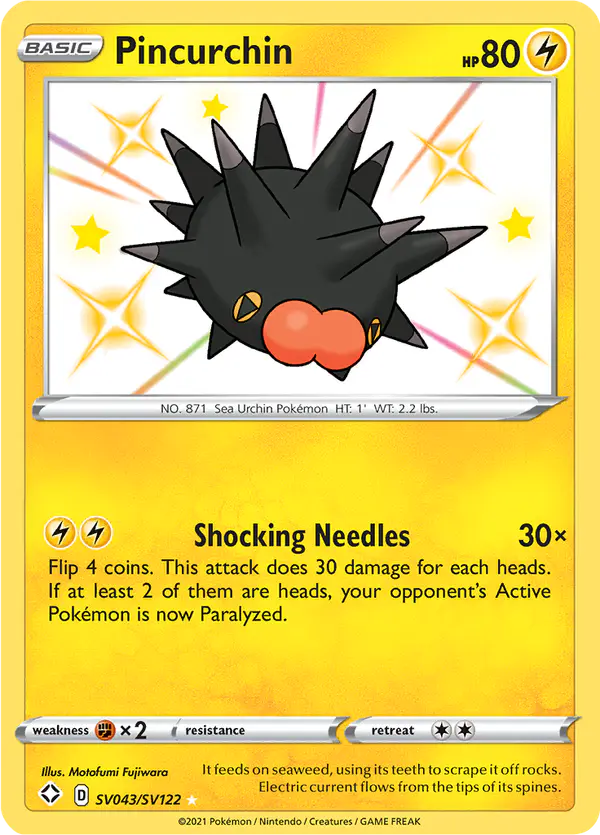 Carta Pincurchin SV043 de Shining Fates Shiny Vault