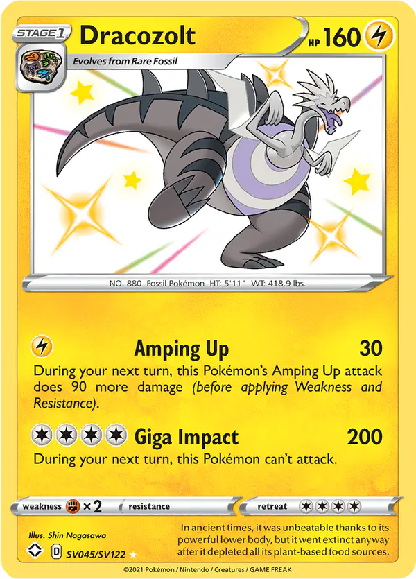 Carta Dracozolt SV045 de Shining Fates Shiny Vault