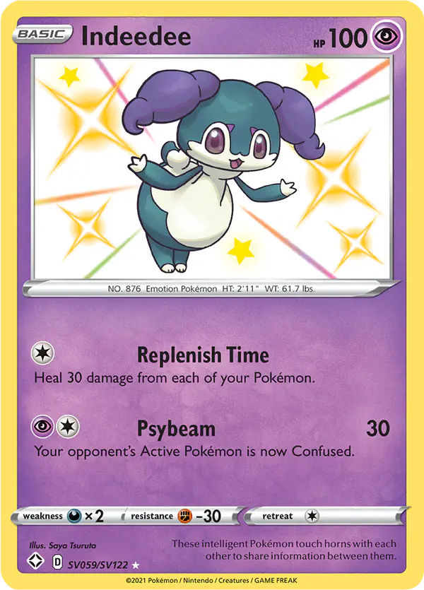 Carta Indeedee SV059 de Shining Fates Shiny Vault