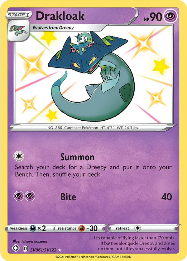 Carta Drakloak SV061 de Shining Fates Shiny Vault
