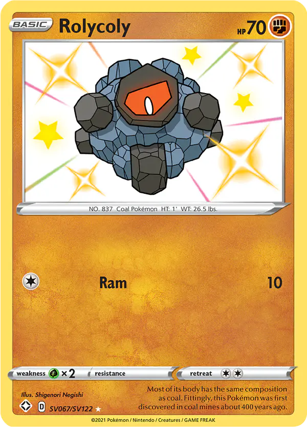 Carta Rolycoly SV067 de Shining Fates Shiny Vault