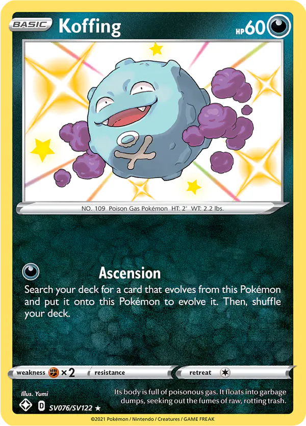 Carta Koffing SV076 de Shining Fates Shiny Vault