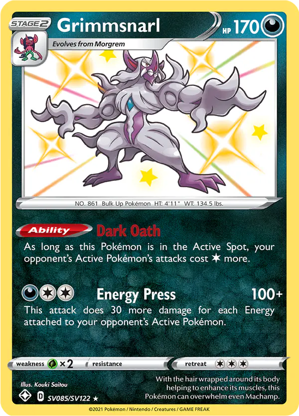 Carta Grimmsnarl SV085 de Shining Fates Shiny Vault
