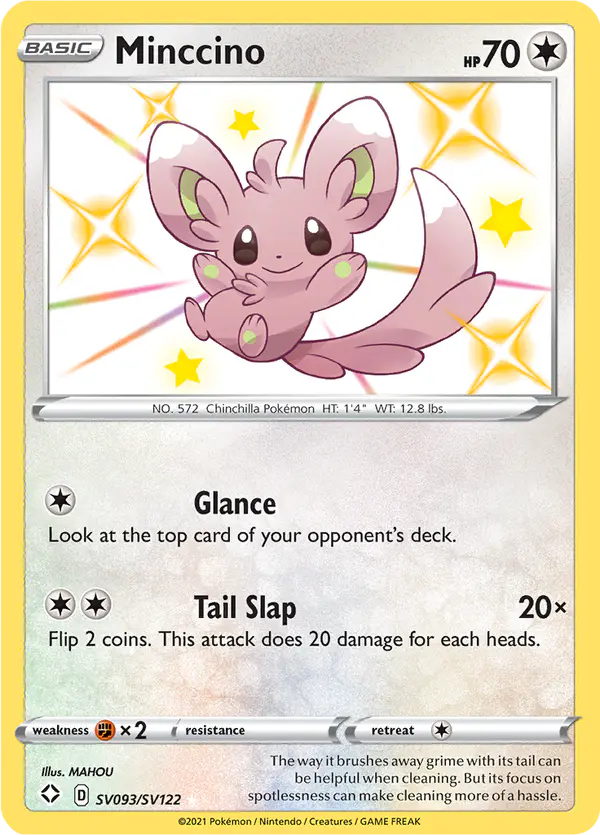Carta Minccino SV093 de Shining Fates Shiny Vault