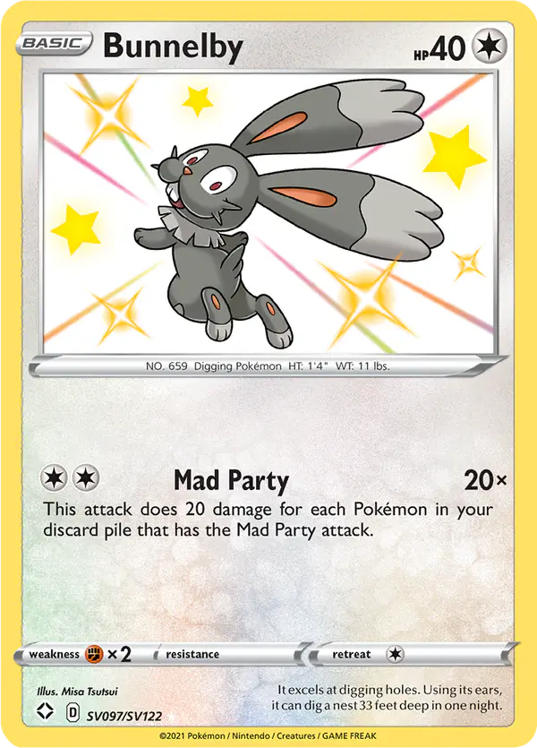 Carta Bunnelby SV097 de Shining Fates Shiny Vault