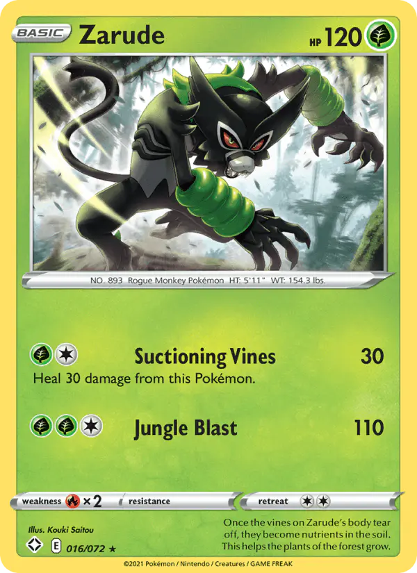 Carta Zarude 016/072 de Shining Fates