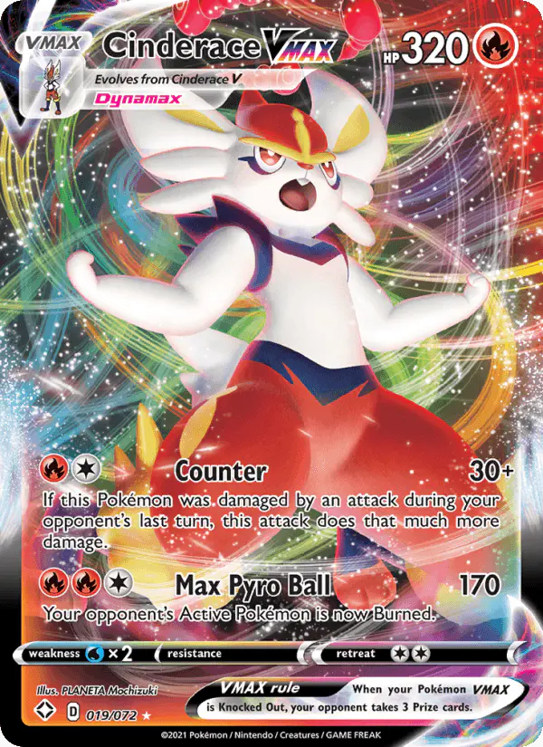 Carta Cinderace VMAX 019/072 de Shining Fates