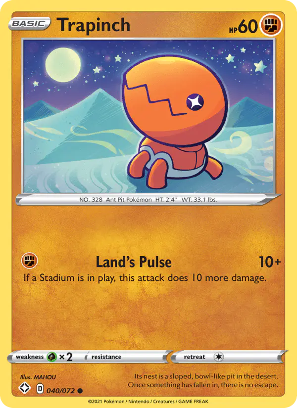 Carta Trapinch 040/072 de Shining Fates