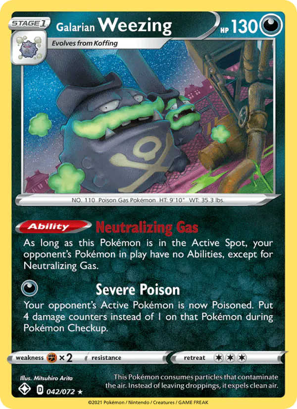 Carta Galarian Weezing 042/072 de Shining Fates