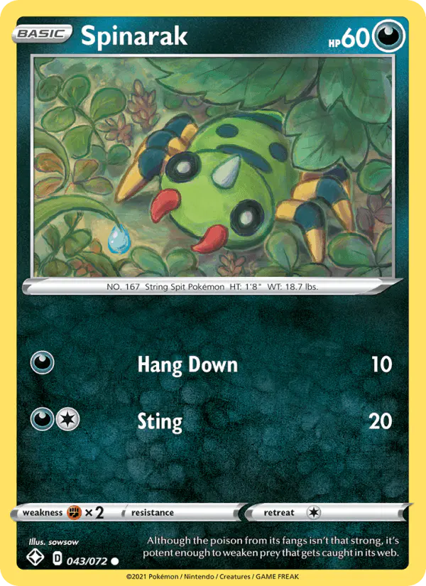 Carta Spinarak 043/072 de Shining Fates