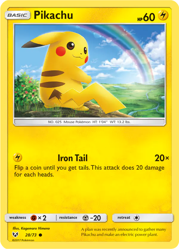Carta Pikachu 28/73 de Shining Legends