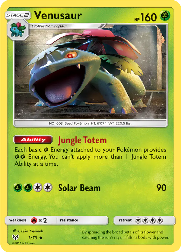 Carta Venusaur 3/73 de Shining Legends